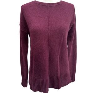 Women's Burgundy Sweater 100% cashmere crewneck Antonio Melani Quiet Luxury